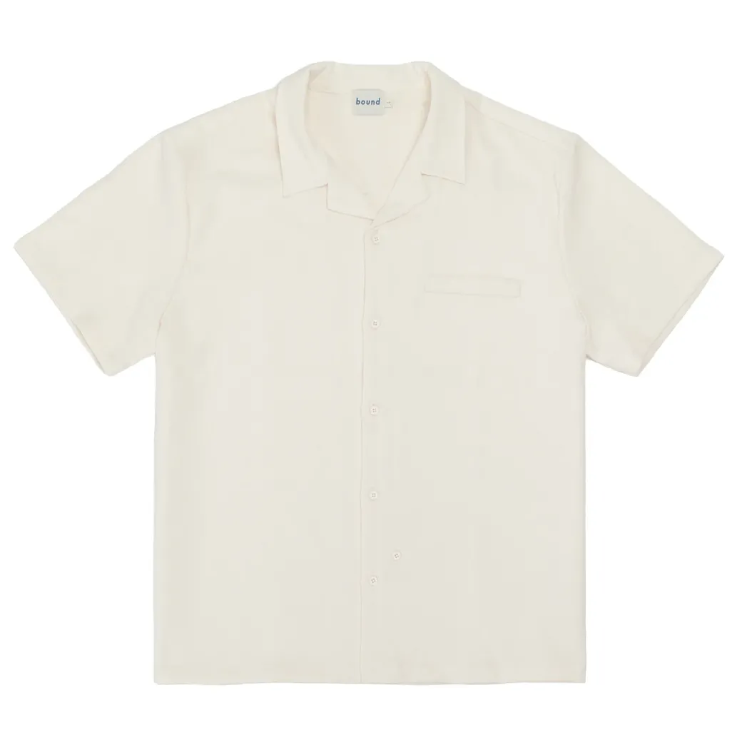 bound Heavy Cuban Textured SS Shirt - Cream