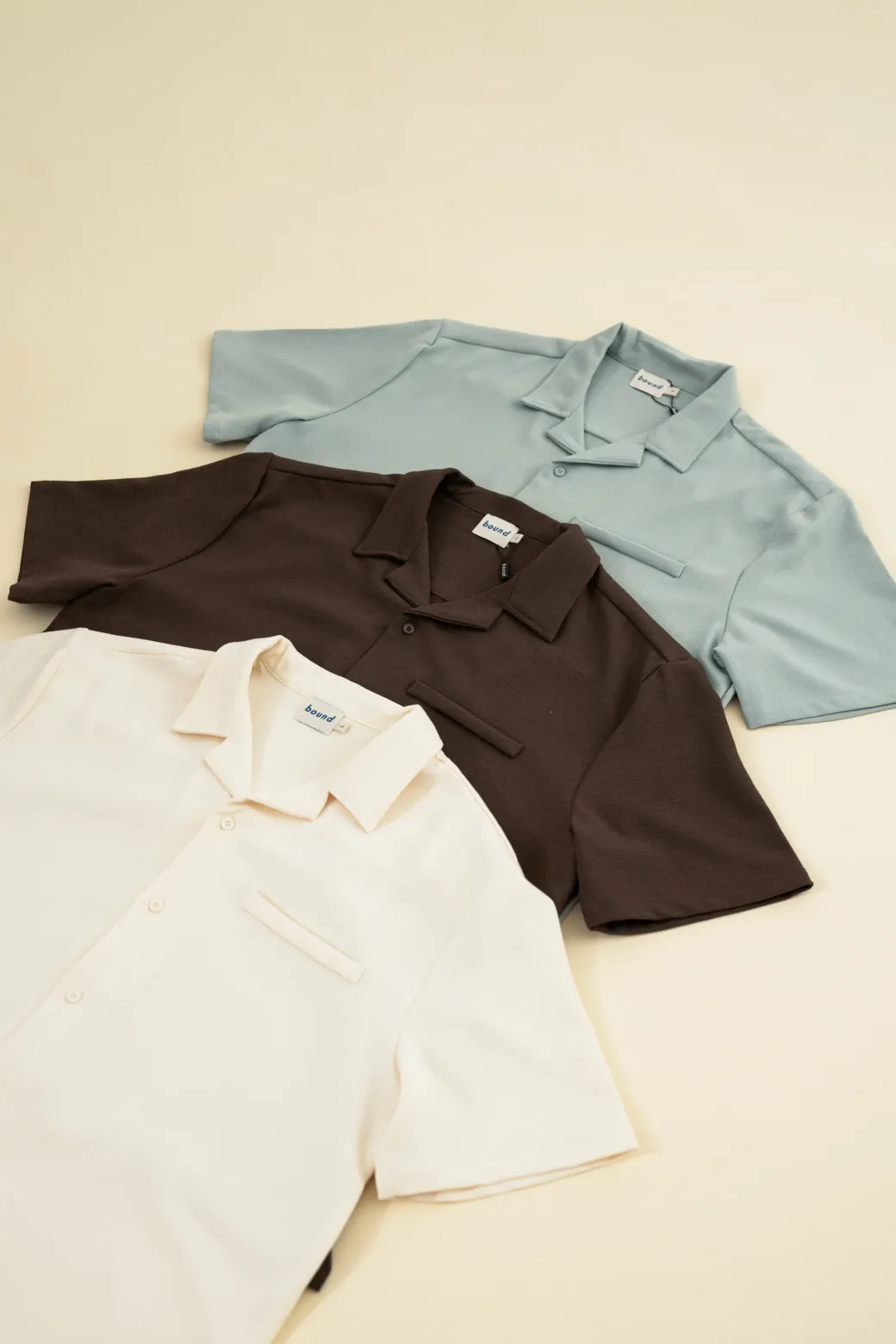 bound Heavy Cuban Textured SS Shirt - Cream