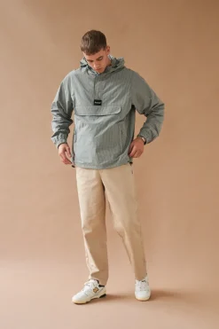 bound 'Hessle' Check Smock - Olive Green