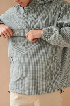bound 'Hessle' Check Smock - Olive Green