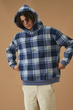 bound 'Jubilee' Check Fleece Hoodie