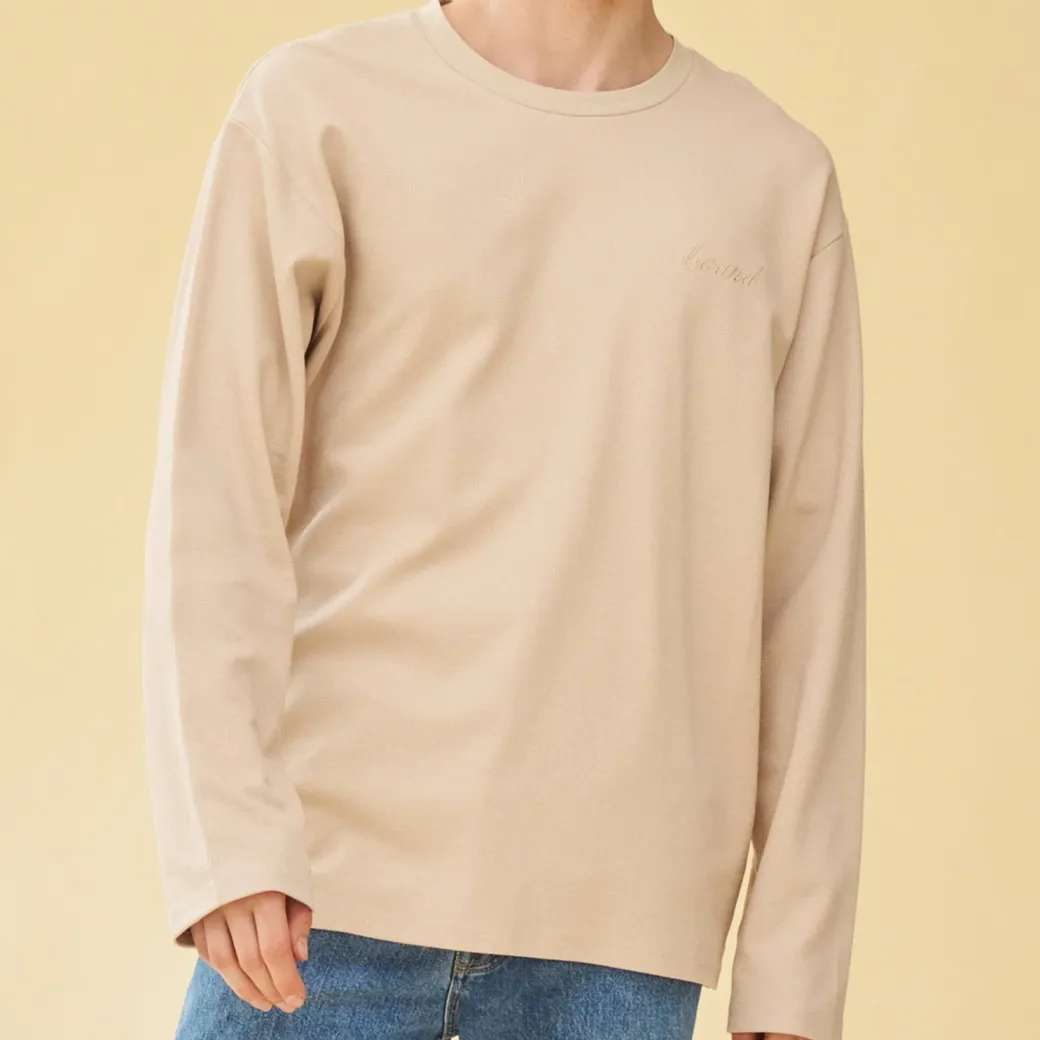 bound Longsleeve Waffle Tee - Oat