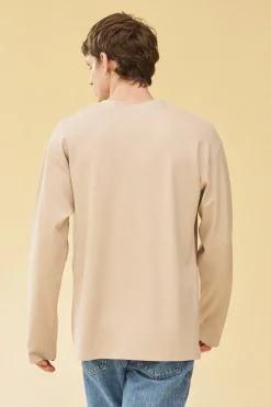 bound Longsleeve Waffle Tee - Oat