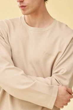 bound Longsleeve Waffle Tee - Oat
