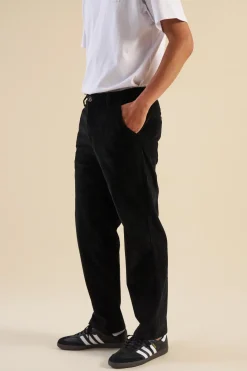 bound 'Midnight Black' Cord Trousers