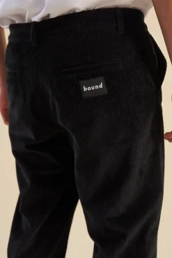 bound 'Midnight Black' Cord Trousers