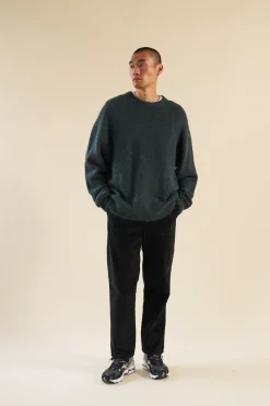 bound 'Midnight Black' Cord Trousers