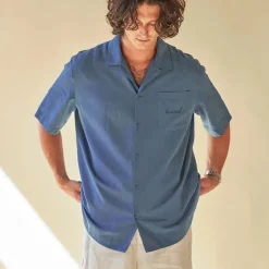 bound 'Olivais' Lyocell SS Shirt - Slate Blue