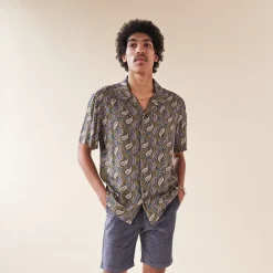 bound 'Olive' Paisley Rayon SS Shirt