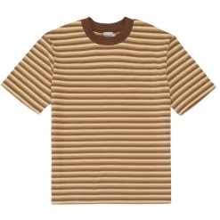 bound Peached Stripe Tee - Brown & Yellow
