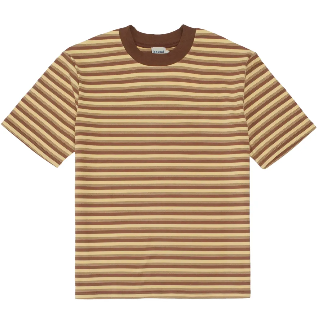 bound Peached Stripe Tee - Brown & Yellow