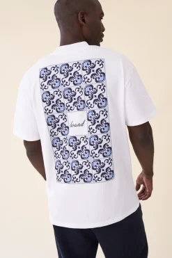 bound 'Porto Azulejos' Tee - White