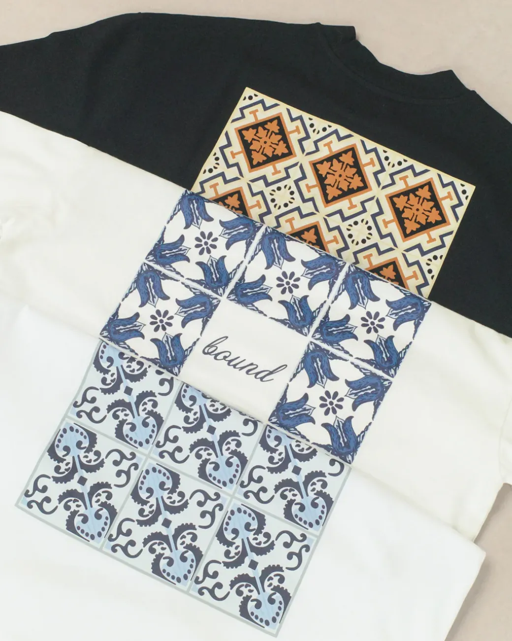 bound 'Porto Azulejos' Tee - White