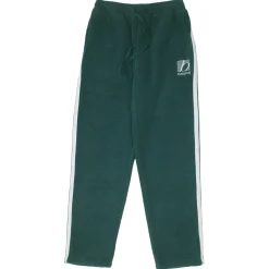 bound Reverse Fleece Grid Straight Joggers - Bottle Green