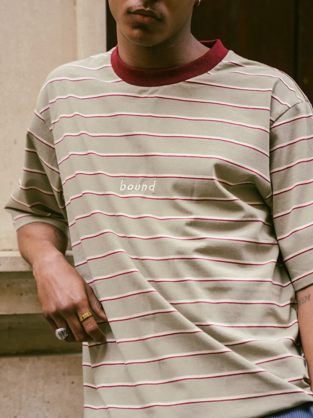 bound 'Sage Stripe' Tee