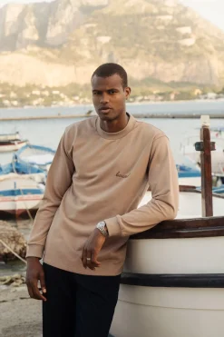 bound 'Script' Longsleeve Heavy Tee - Chestnut