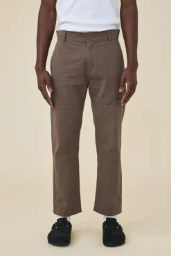 bound Straight Work Pant - Brown