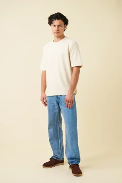 bound Textured Duty Tee - Ecru