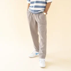 bound 'Textured Grey Cotton' Trousers