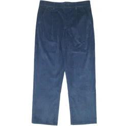 bound Wide Leg Corduroy Trousers - Dallas Blue