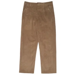 bound Wide Leg Corduroy Trousers - Pecan Brown