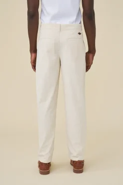 bound Wide Leg Corduroy Trousers - Light Cream