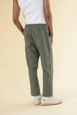 bound William Staple Cotton Trousers - Olive