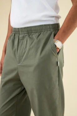 bound William Staple Cotton Trousers - Olive