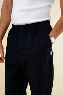 bound William Staple Cotton Trousers - Navy