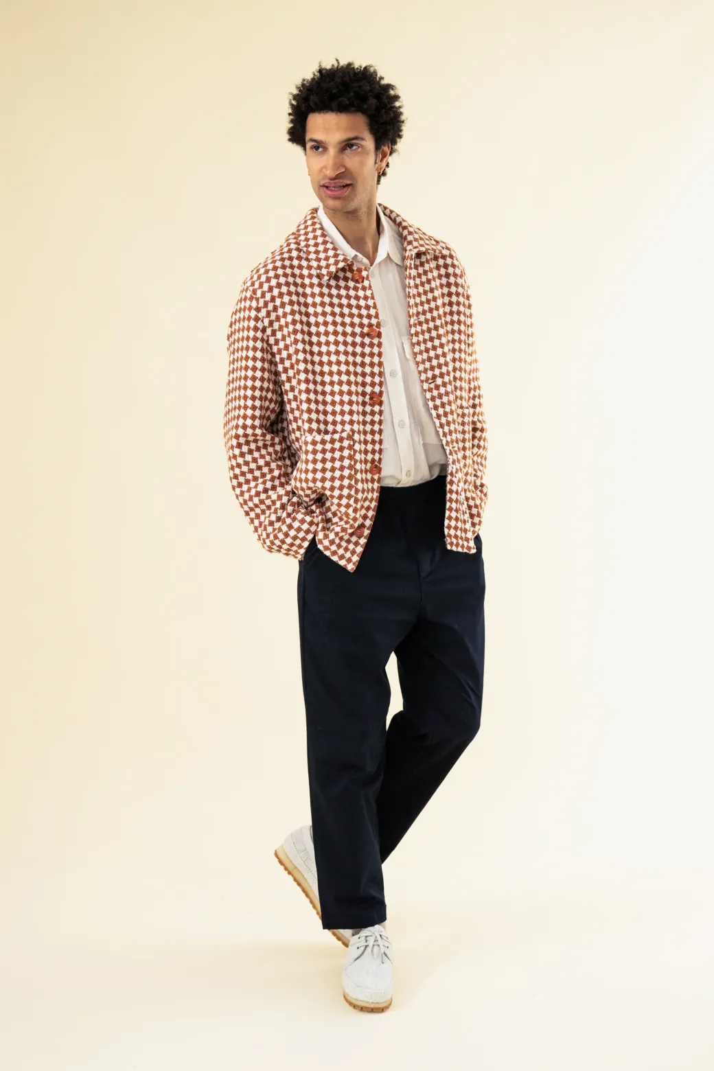 bound William Staple Cotton Trousers - Navy