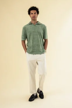 bound William Staple Cotton Trousers - Ecru