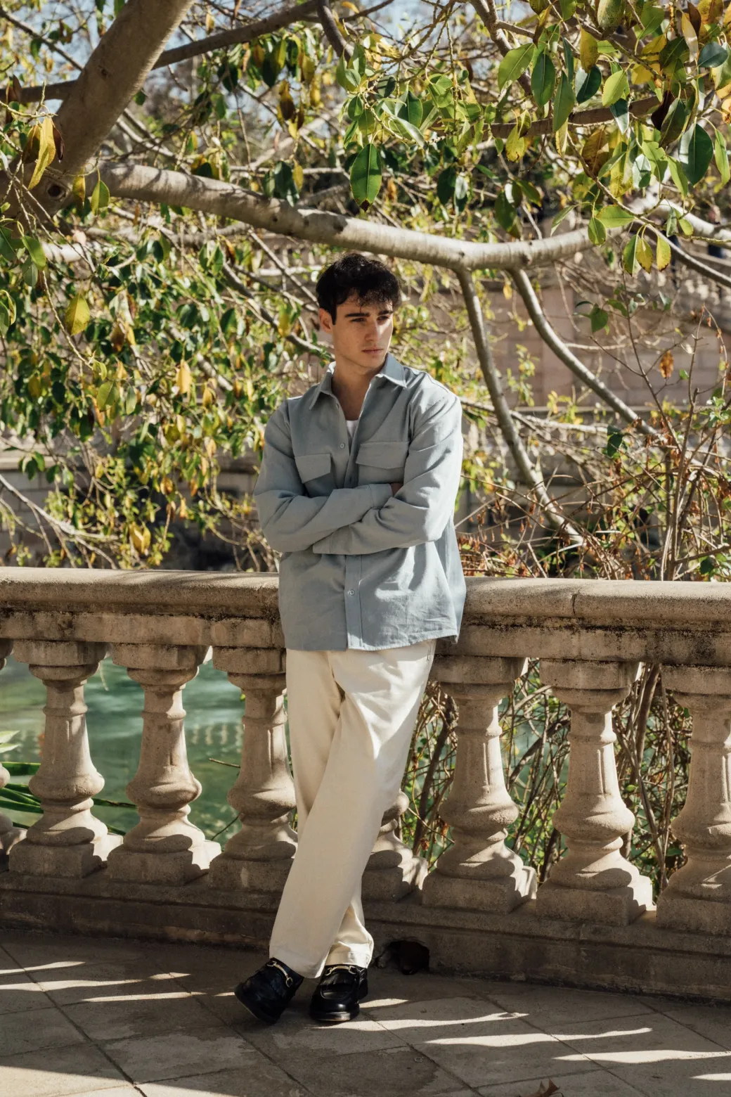 bound William Staple Cotton Trousers - Ecru