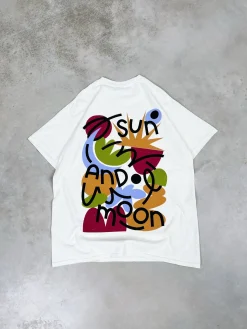 C.D x UN:IK 'Sun and Moon' Washed Tee - Ecru
