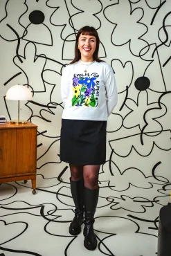 C.D x UN:IK WMNS 'Evolve or Repeat' Longsleeve Tee - White