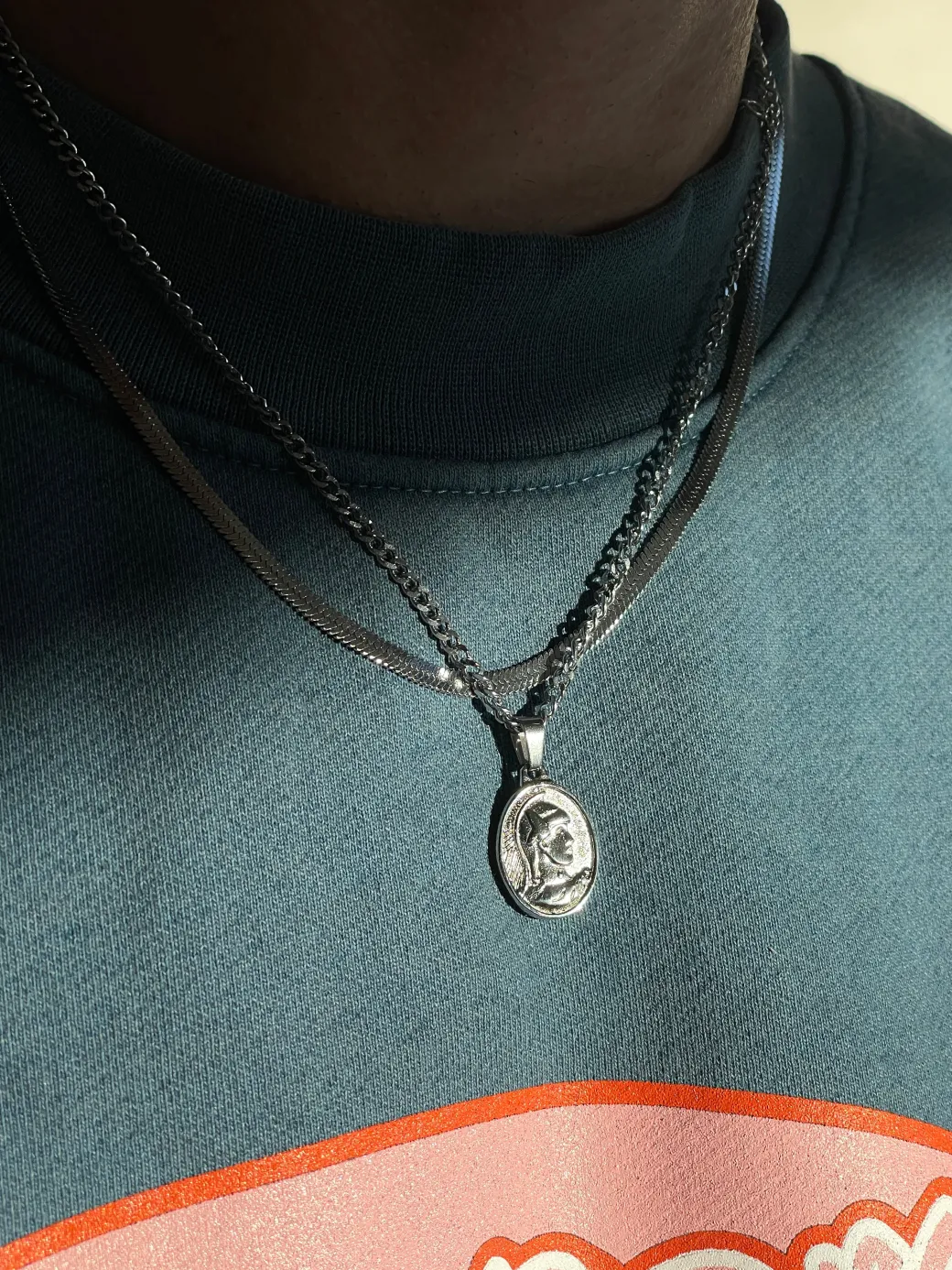 Centurion Pendant Necklace - Silver / Gold