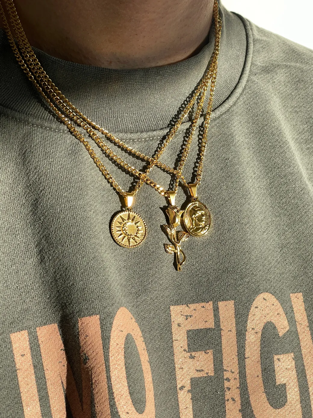 Centurion Pendant Necklace - Silver / Gold