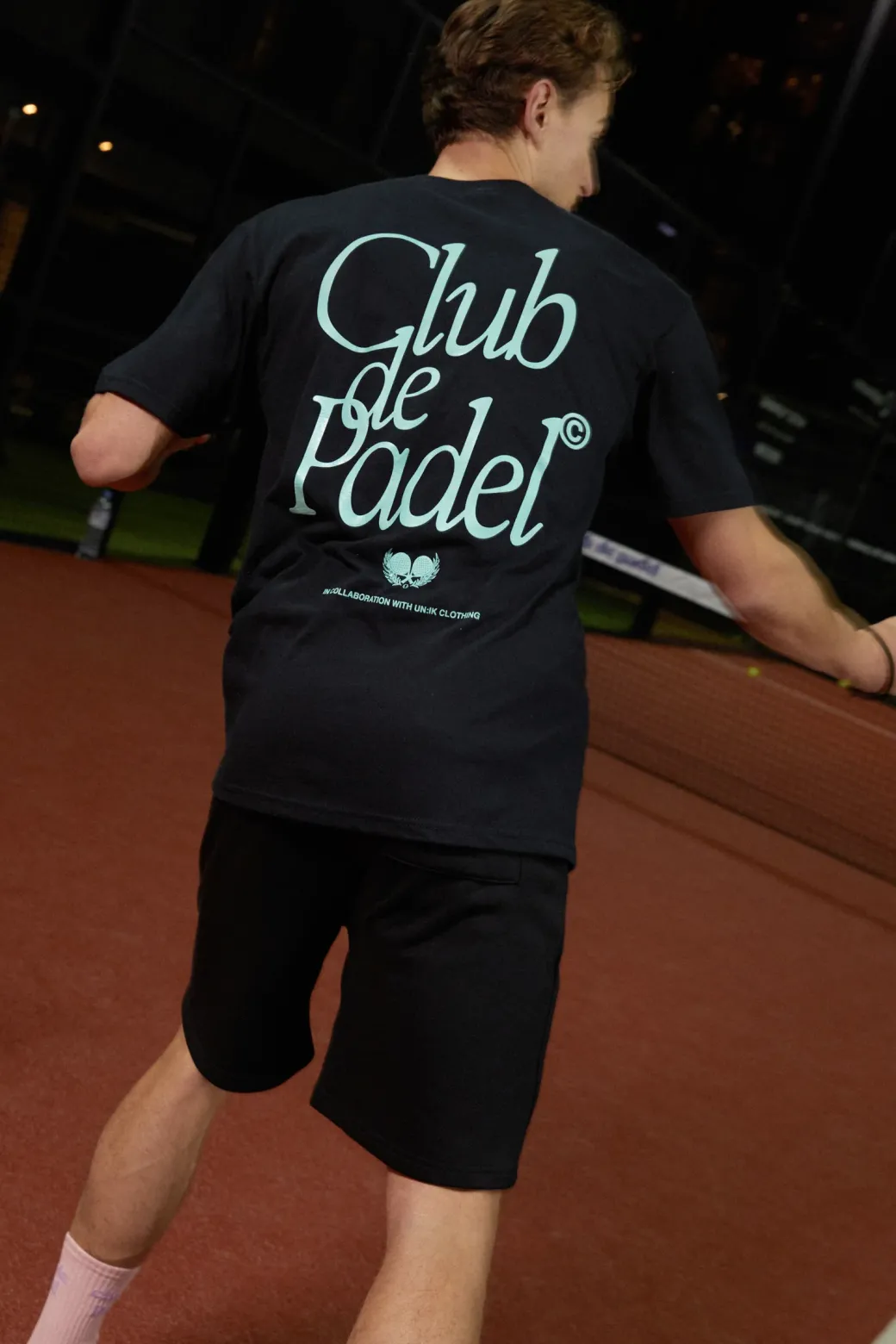 Club de Padel 'Retro' Tee - Black