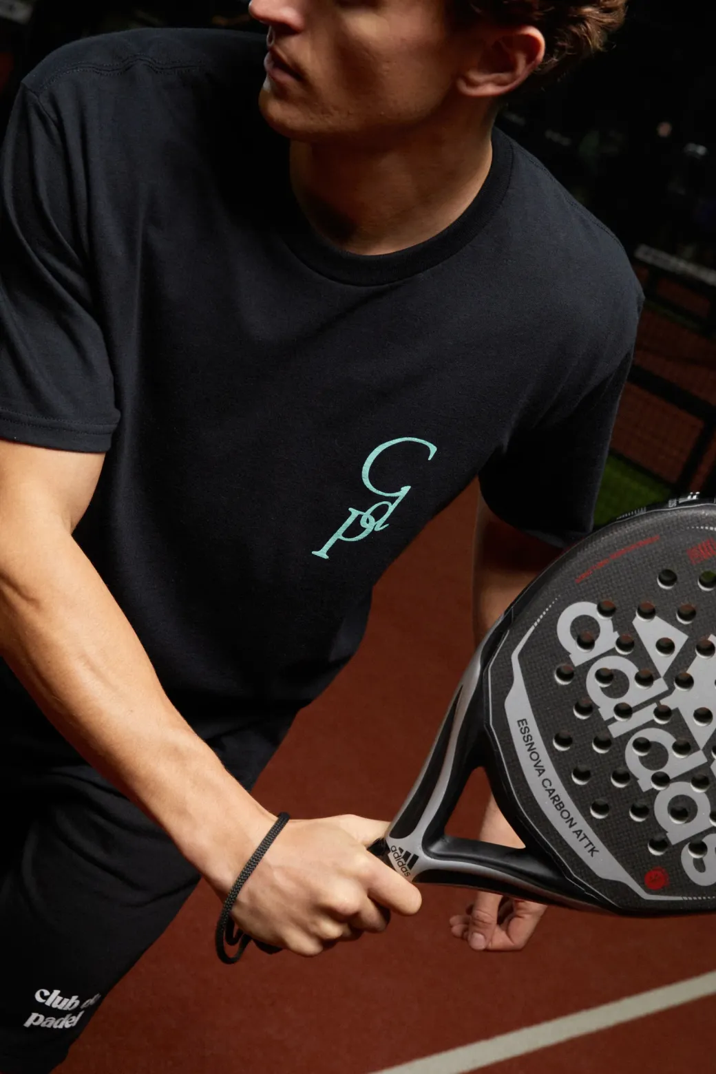 Club de Padel 'Retro' Tee - Black