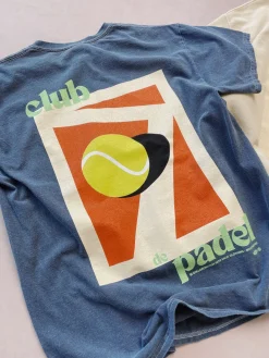 Club de Padel 'Summer Court' Vintage Washed Tee - Navy