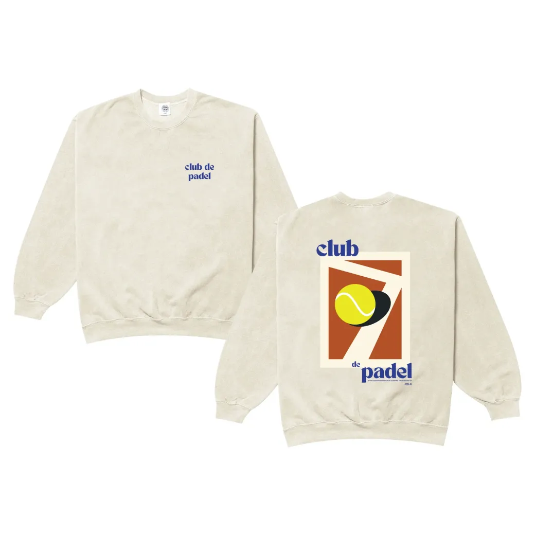 Club de Padel 'Summer Court' Vintage Washed Sweater - Cream
