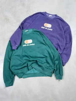 Club de Padel 'Vibora' Vintage Washed Sweater - Forest