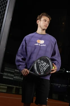 Club de Padel 'Vibora' Vintage Washed Sweater - Violet