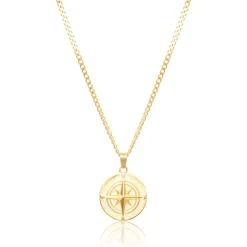 Compass Pendant Necklace - Silver / Gold