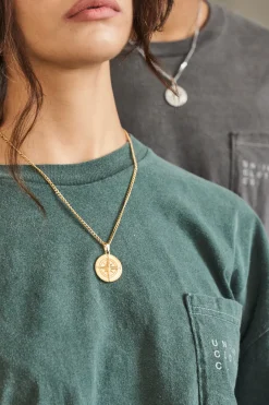 Compass Pendant Necklace - Silver / Gold