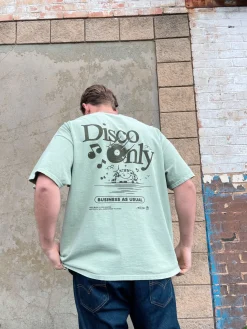 DISCO ONLY 'Business As Usual' Vintage Washed Tee - Pistachio