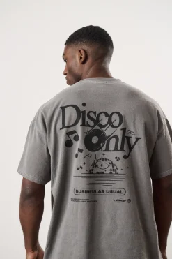 DISCO ONLY 'Business As Usual' Vintage Washed Tee - Black