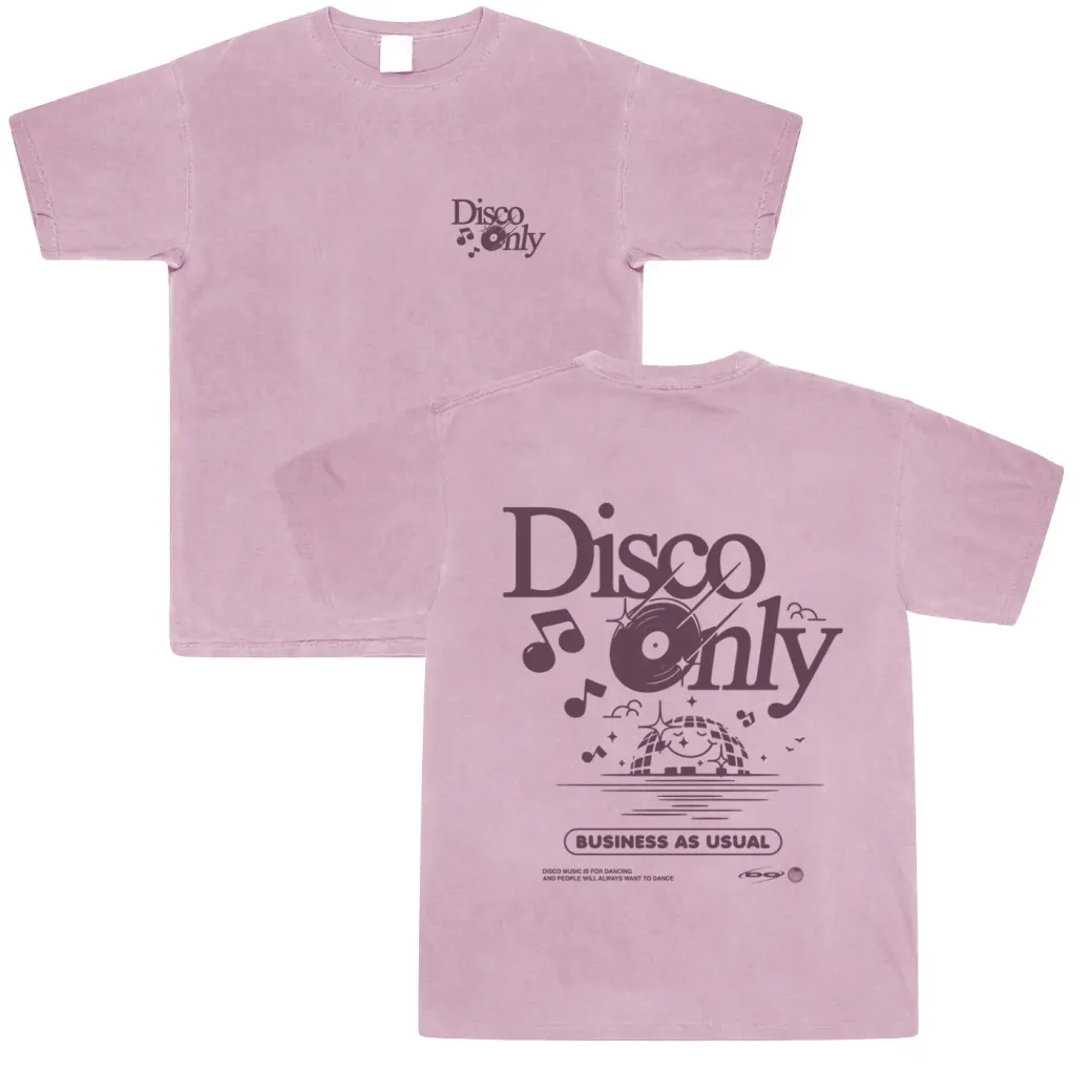 DISCO ONLY 'Business As Usual' Vintage Washed Tee - Pink