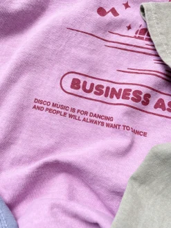 DISCO ONLY 'Business As Usual' Vintage Washed Tee - Pink