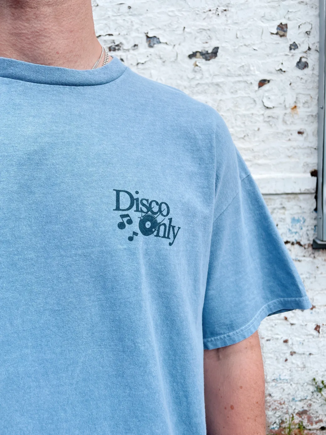 DISCO ONLY 'Business As Usual' Vintage Washed Tee - Blue