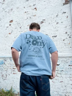 DISCO ONLY 'Business As Usual' Vintage Washed Tee - Blue